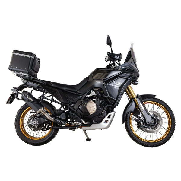 Scorpion Exhaust Voge DS800X Rally E5+ half system with black ceramic Serket Parallel silencer